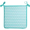 Galette de chaise motif zig zag blanc bleu turquoise