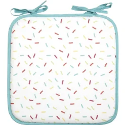 Galette de chaise motif traits multicolores exotique