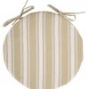 Galette de chaise ronde bayadère beige blanc Ø38cm