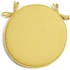 Galette de chaise ronde Ø38cm à nouettes polycoton jaune