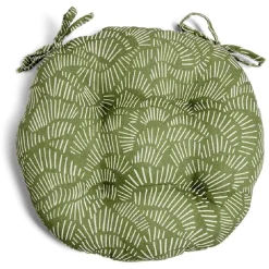 Galette de chaise ronde Ø38cm polycoton vert
