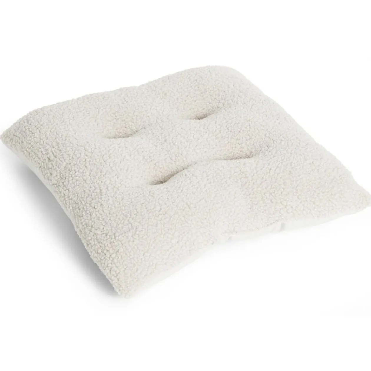 Galette de chaise 40x40cm effet laine bouclée beige