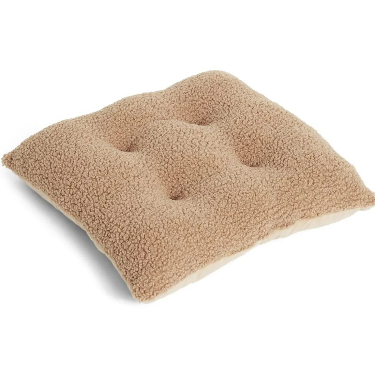 Galette de chaise 40x40cm effet laine bouclée kaki