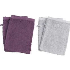 Gant de toilette en coton uni x4