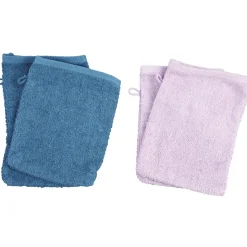 Gant de toilette en coton uni x4