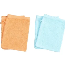 Gant de toilette en coton uni x4