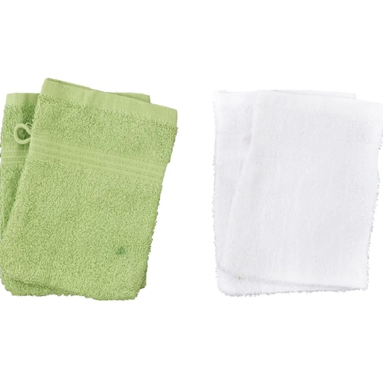 Gant de toilette en coton uni x4