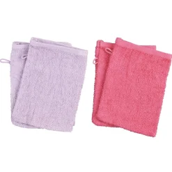 Gant de toilette en coton uni x4
