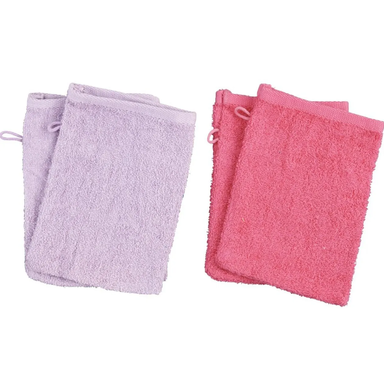 Gant de toilette en coton uni x4