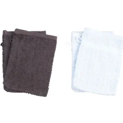 Gant de toilette en coton uni x4