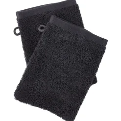 Gant de toilette en coton noir x 2