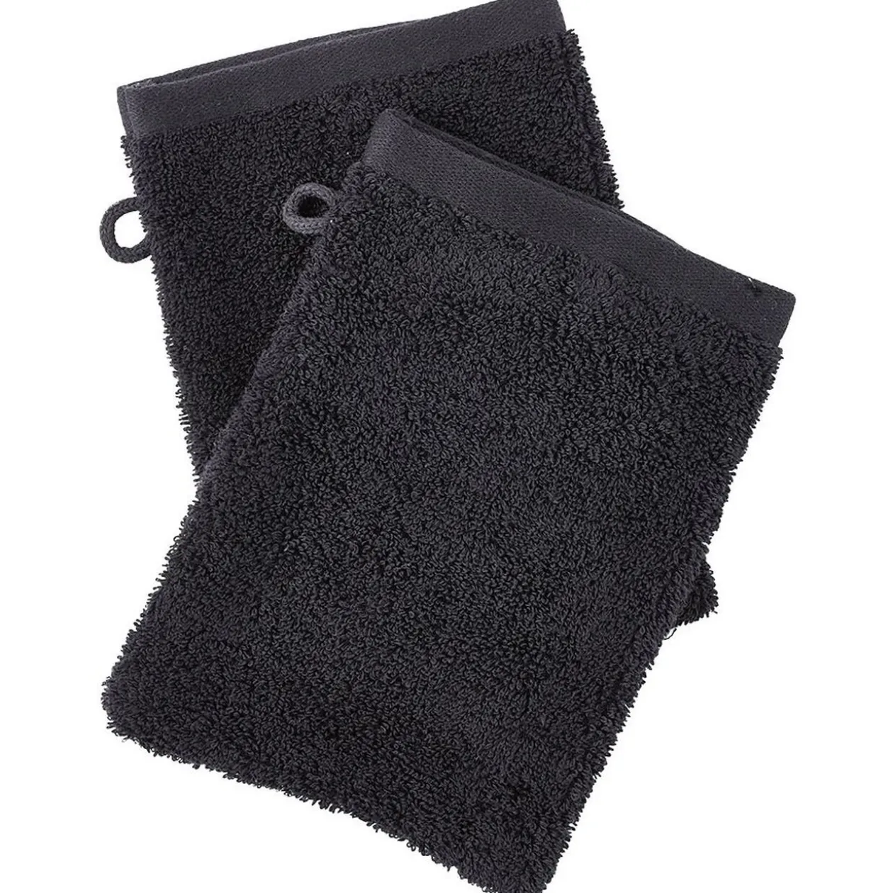 Gant de toilette en coton noir x 2