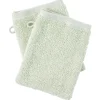 Gant de toilette en coton vert x 2