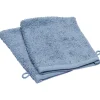 Gant de toilette x2 coton bleu