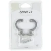 Gond x2 métal couleur argent