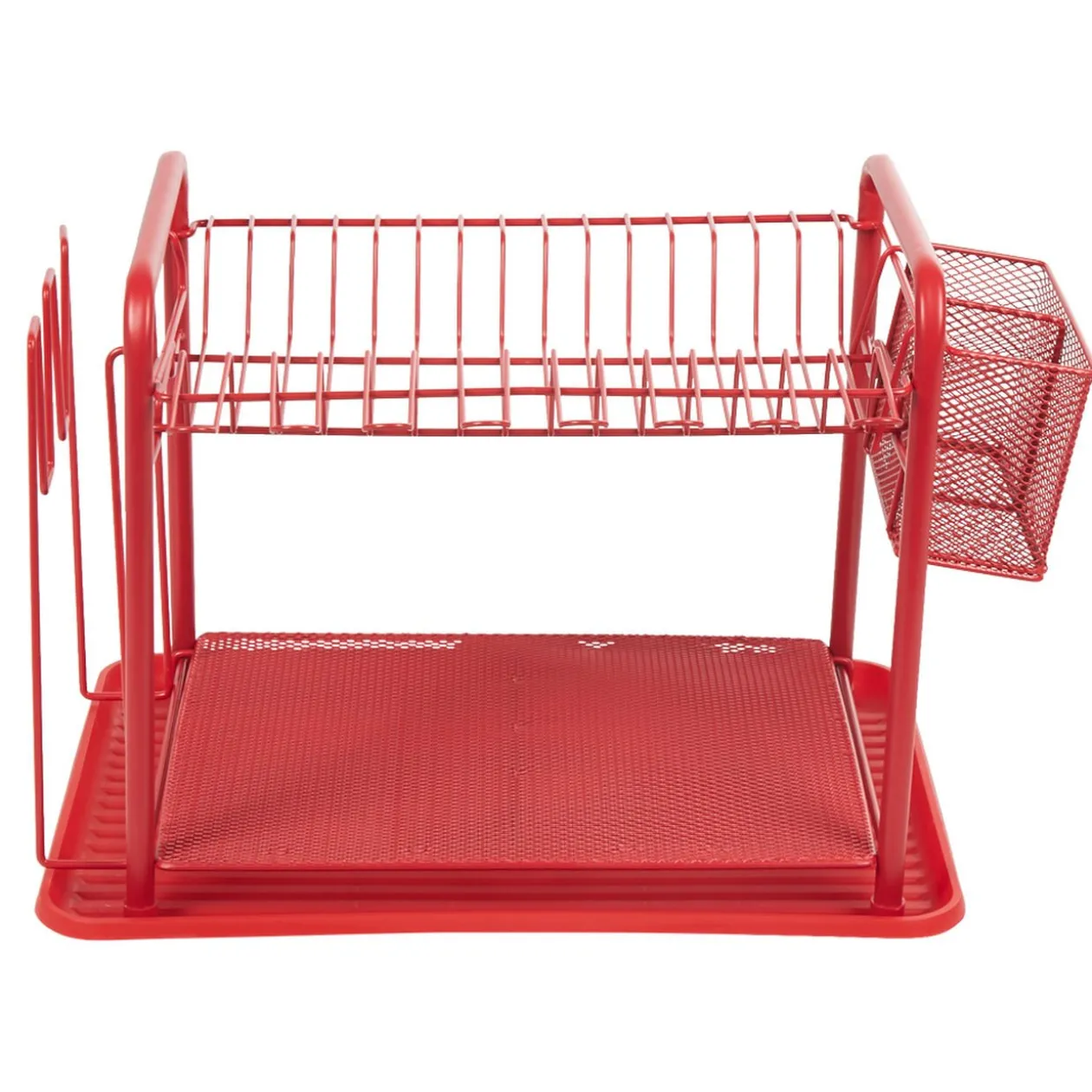 Égouttoir à vaisselle métallique rouge