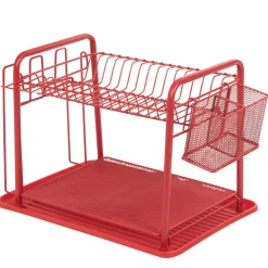 Égouttoir à vaisselle métallique rouge