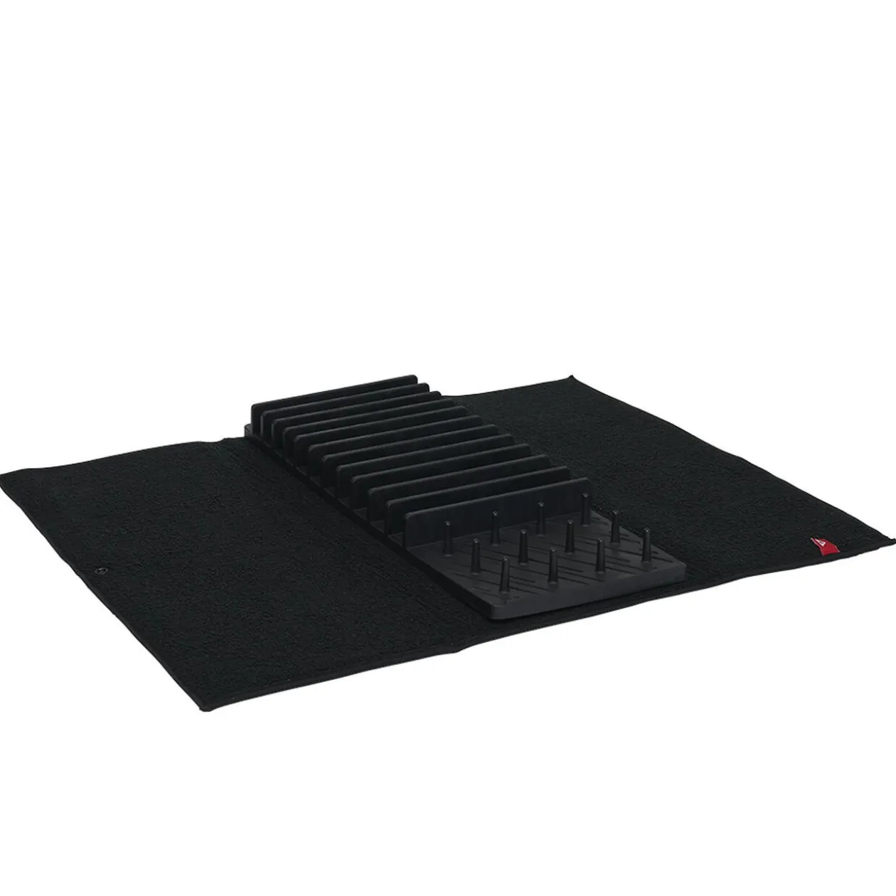 Égouttoir avec tapis pliable noir 11 rangées 12 picots