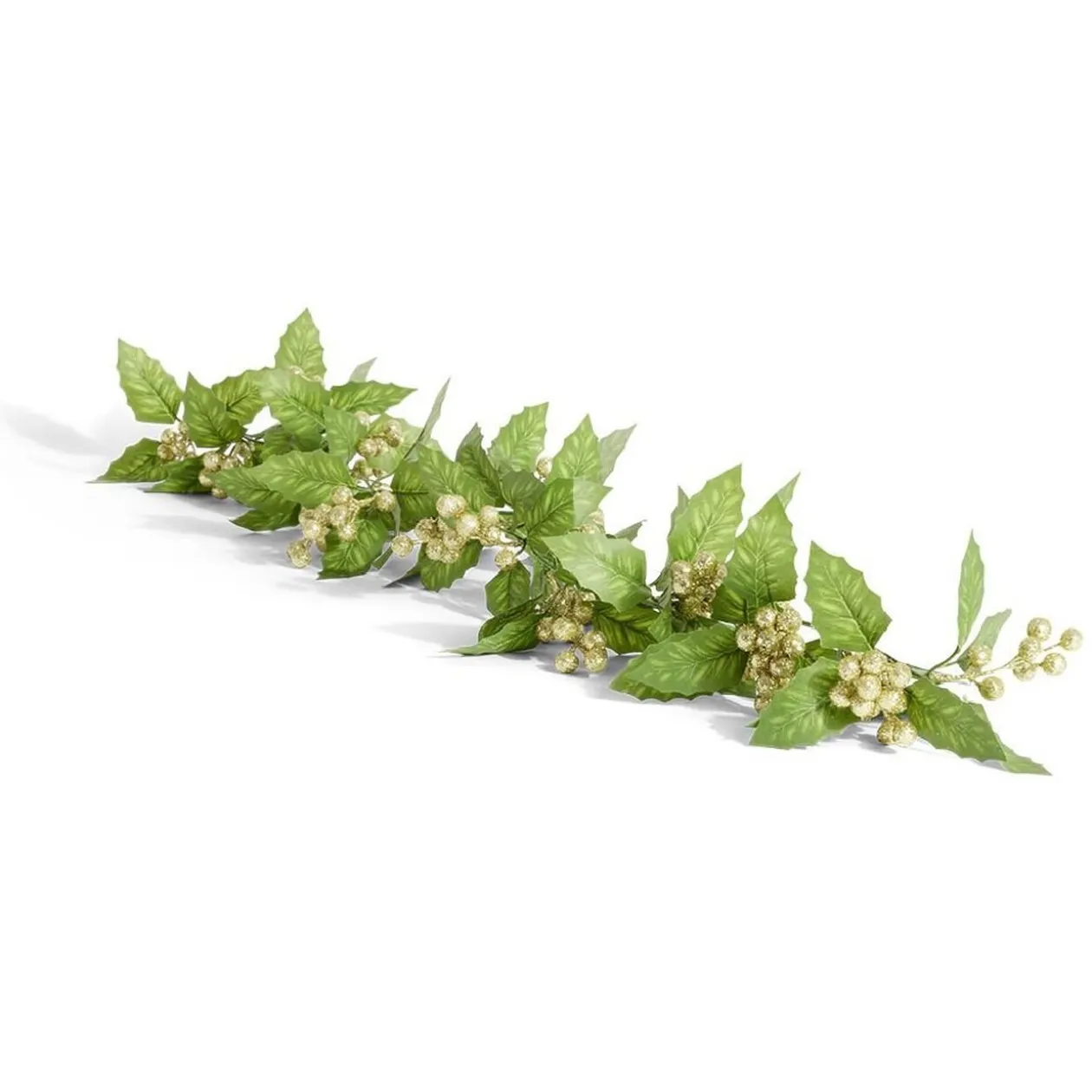 Guirlande centre de table feuillage et baie dorée ou argentée 110cm