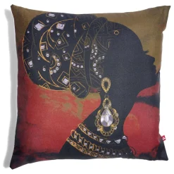 Housse coussin africaine 1 face imprimée 1 face unie 45x45cm - 4 modèles