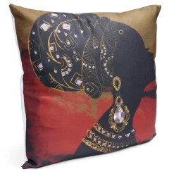 Housse coussin africaine 1 face imprimée 1 face unie 45x45cm - 4 modèles