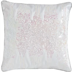 Housse coussin blanc brillant à sequins collection Serenity