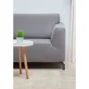Housse de canapé extensible uni gris clair