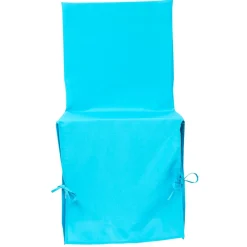 Housse de chaise bleue à nouettes