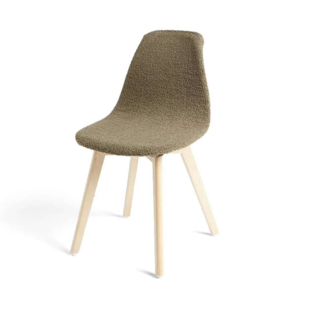 Housse de chaise en tissu bouclette extensible 4 couleurs unies