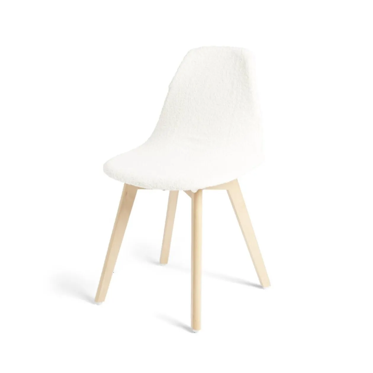 Housse de chaise en tissu bouclette extensible 4 couleurs unies