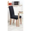 Housse de chaise extensible uni noir