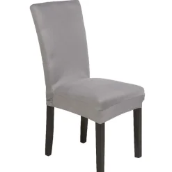Housse de chaise extensible uni gris clair