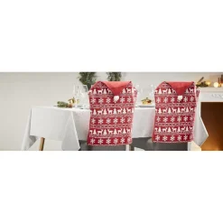 Housse de chaise rouge et blanche