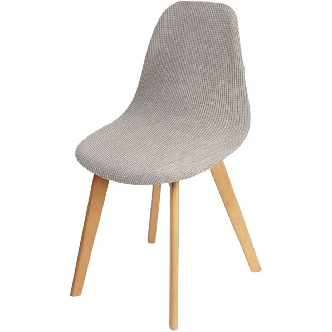 Housse de chaise scandinave extensible beige 45x40xH45cm