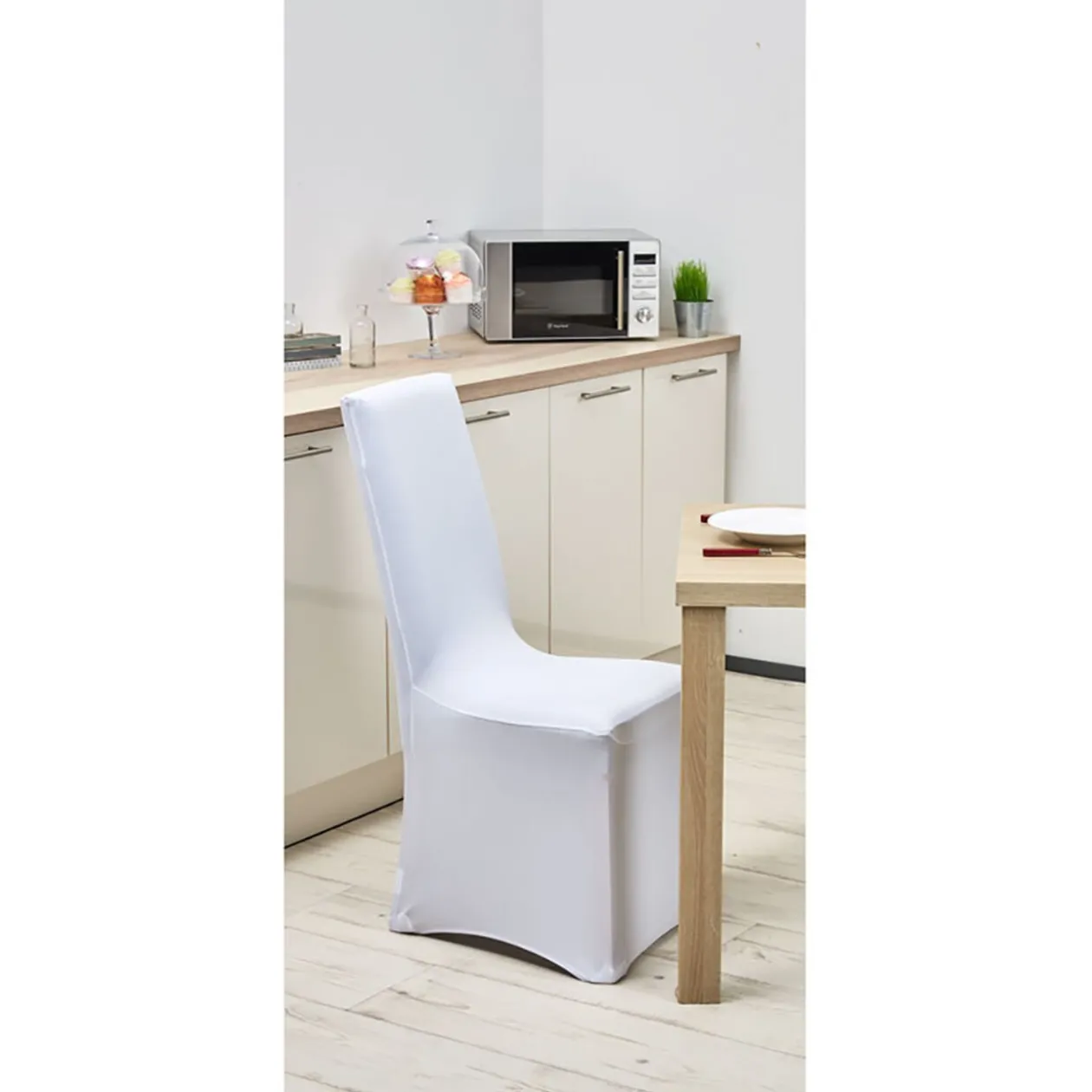 Housse de chaise uni blanc