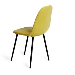 Housse de chaise velours extensible jaune L45xP40xH45cm