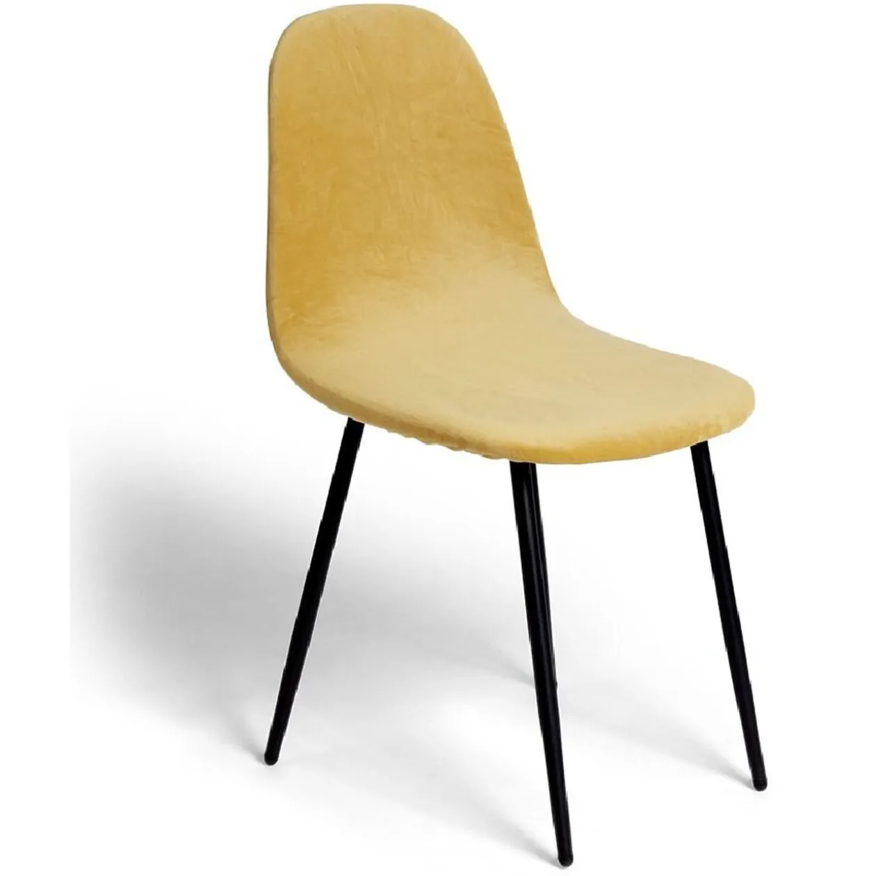 Housse de chaise velours extensible jaune L45xP40xH45cm