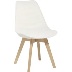 Housse de chaisse effet laine bouclée blanc 40x45xP40cm