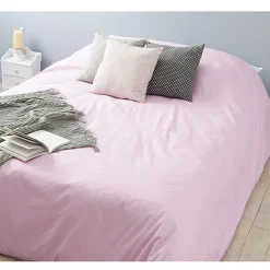 Housse de couette 2 places rose unie