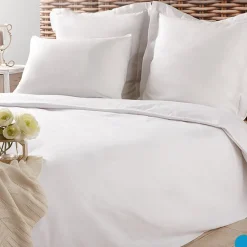 Housse de couette bleue unie 2 personnes