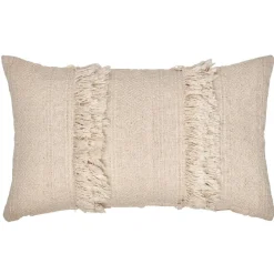 Housse de coussin à franges tuft ivoire