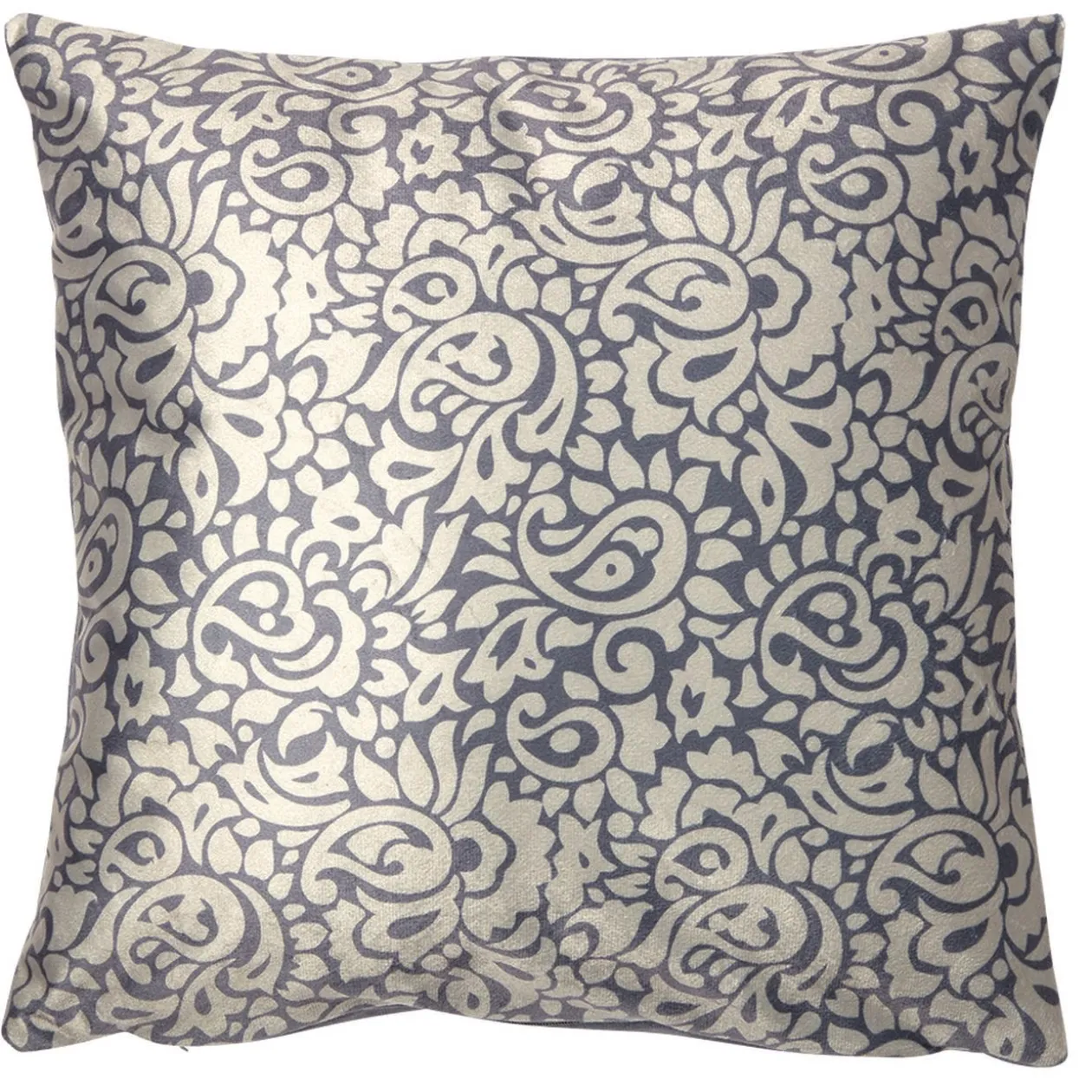 Housse de coussin arabesque blanc gris