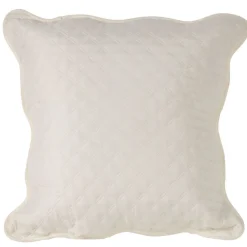 Housse de coussin beige imitation boutis