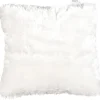 Housse de coussin blanche imitation fourrure