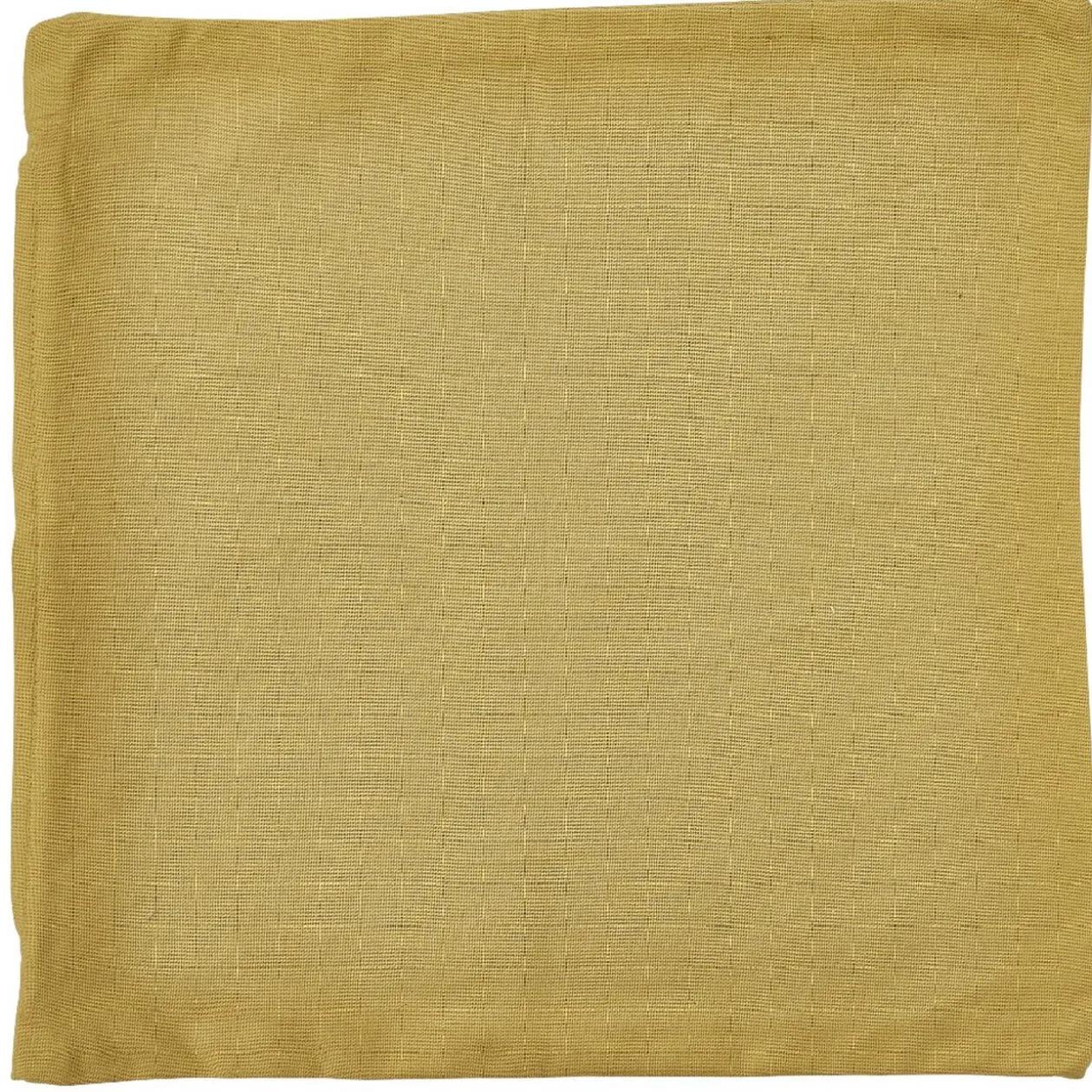 Housse de coussin carrée uni jaune curry