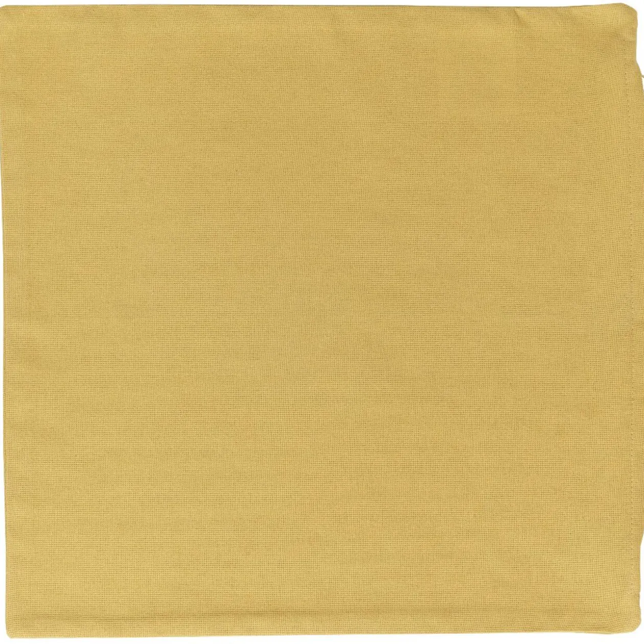 Housse de coussin carrée uni jaune curry