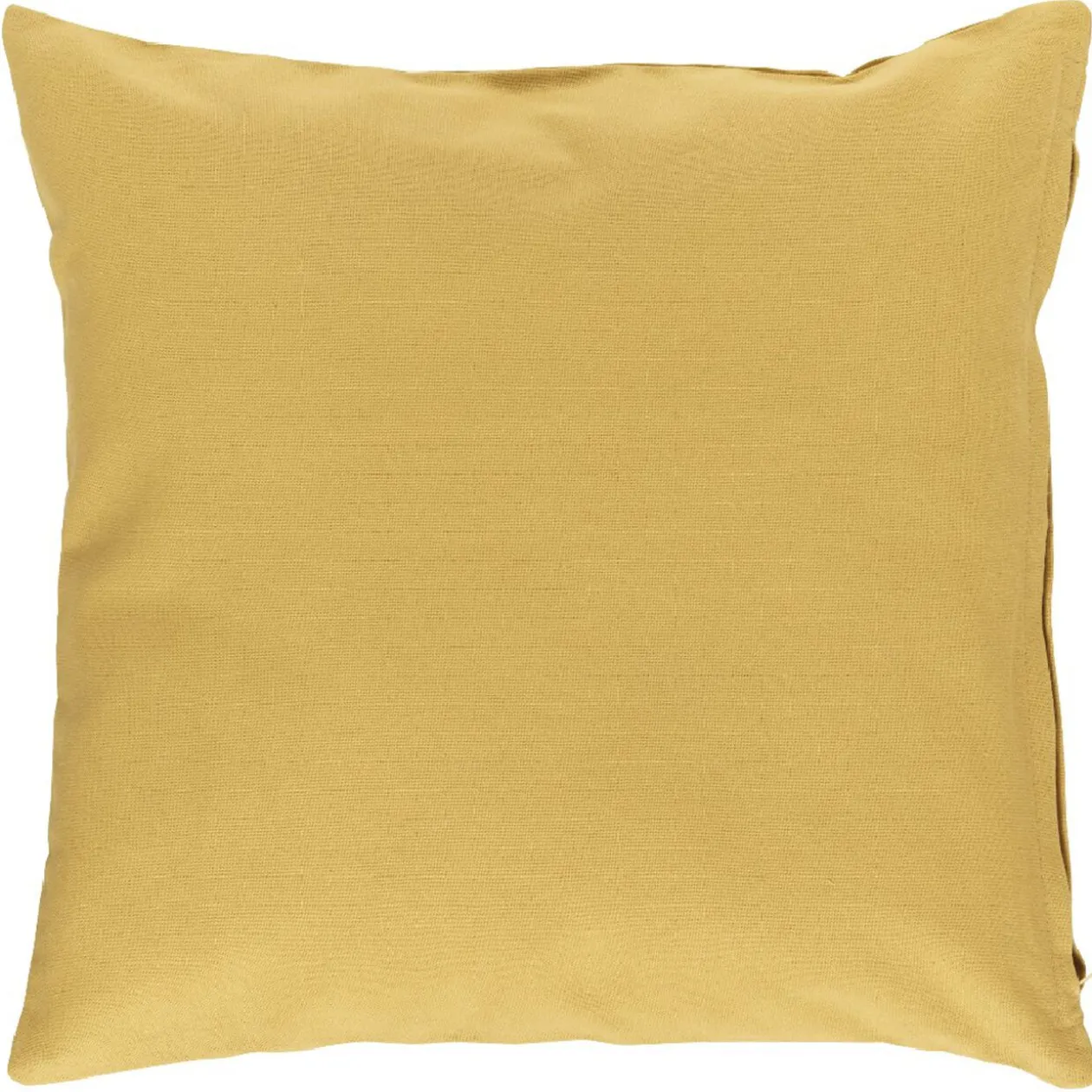 Housse de coussin carrée uni jaune curry