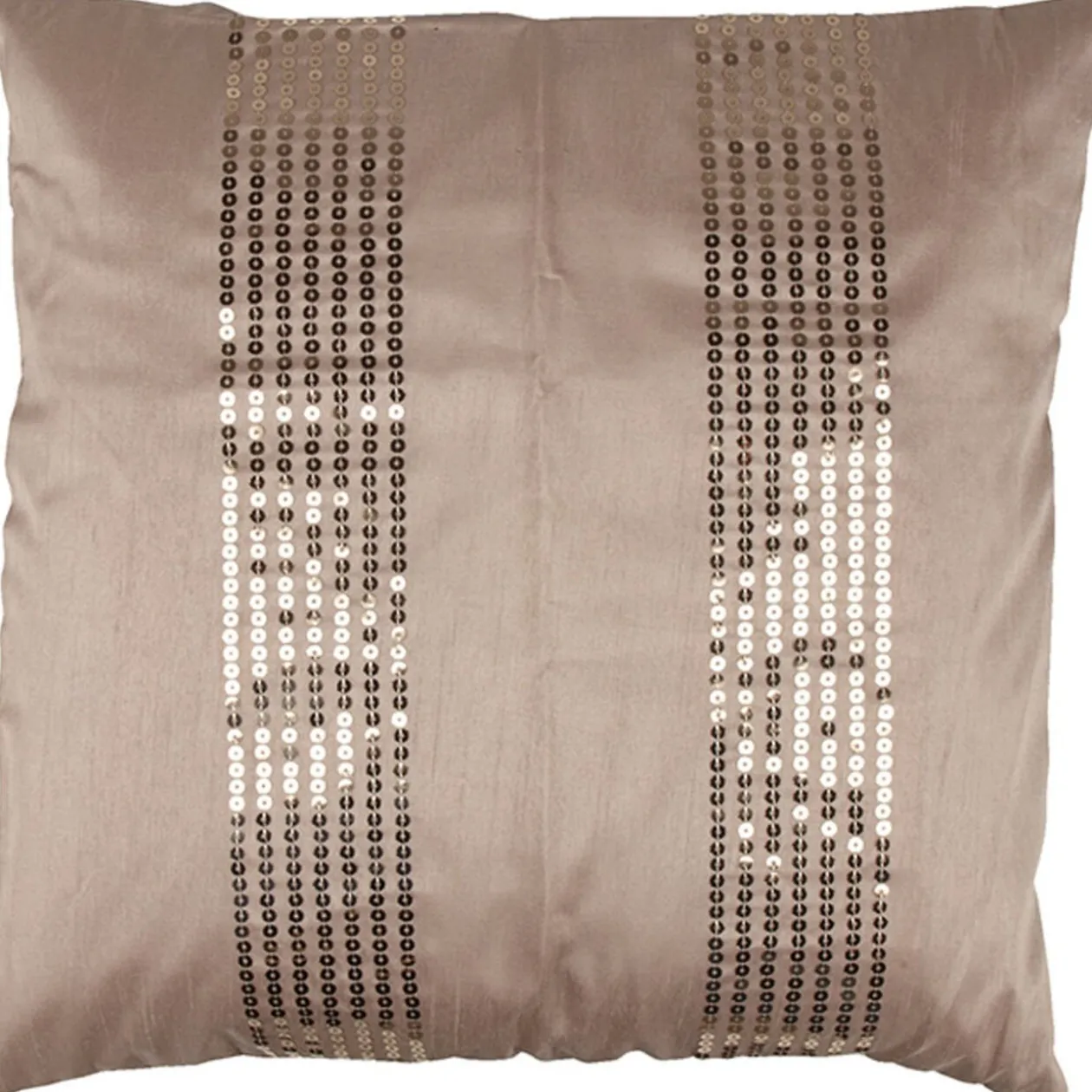 Housse de coussin dorée unie et sequins