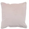 Housse de coussin en velours rose poudré