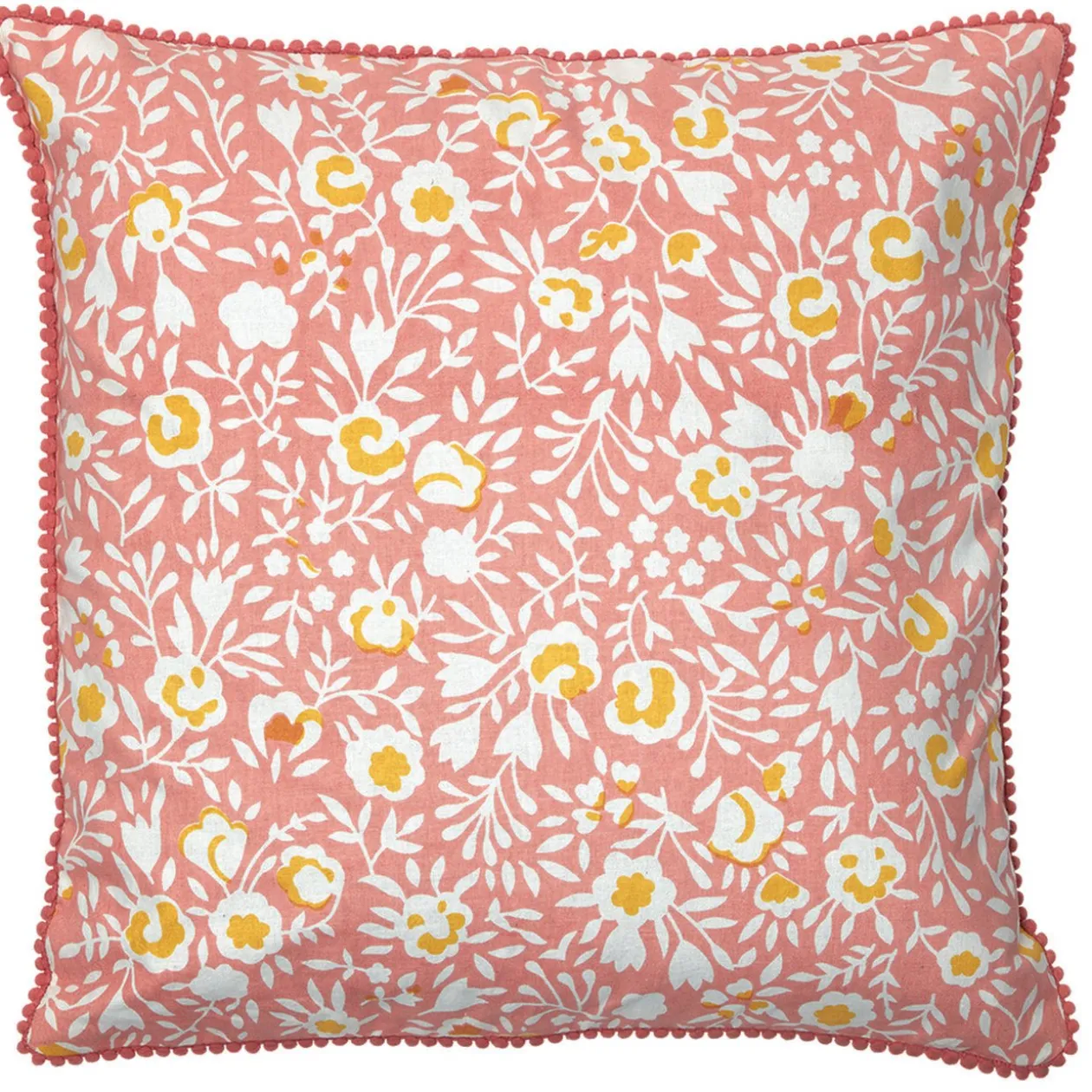 Housse de coussin fleur jaune rose collection Dolce Vita